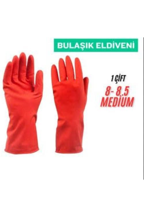 Temizlik Ve Bulaşık Eldiveni M Beden – Doğal Lateks, Kaymaz Yüzey, Esnek (8–8.5)