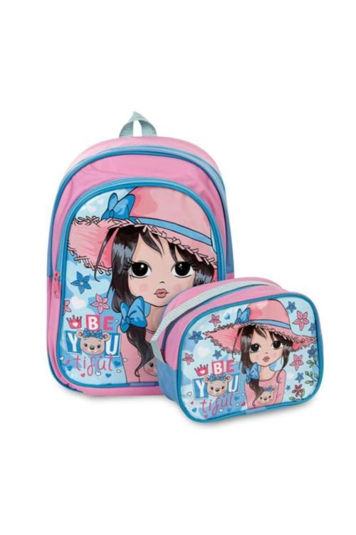 Mikro Muggle Girl 2 Gözlü 2’Li İlkokul Çantası – Beslenme Çantalı Set