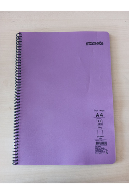 Kizilelmada My Note A4 72 Yaprak Çizgisiz Spiralli Büyük Boy Defter – Okul Ve Ofis İçin Pratik