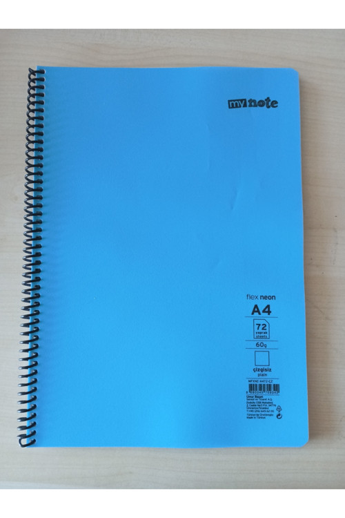 Kizilelmada My Note A4 72 Yaprak Çizgisiz Spiralli Büyük Boy Defter – Okul Ve Ofis İçin Pratik