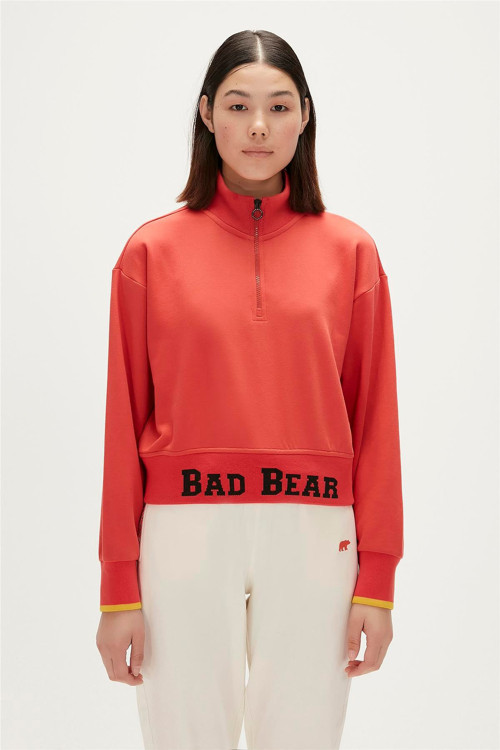 Zoe Half-Zip Ginger Tarçın Yarım Fermuarlı Kadın Sweatshirt