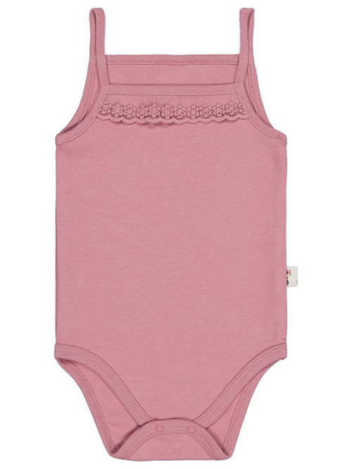 İp Askılı Dantelli Kız Çıtçıtlı Badi - Pembe18-24 Ay