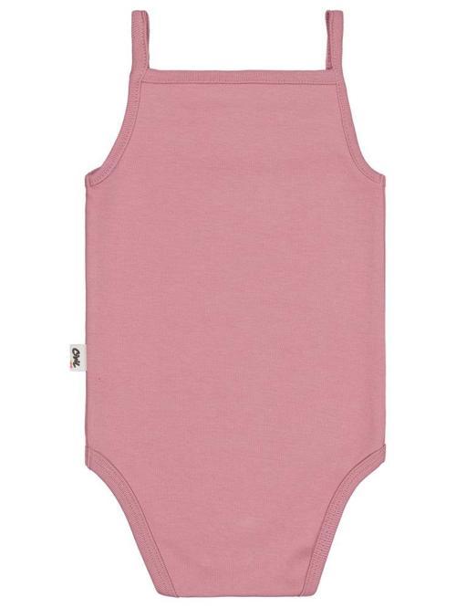İp Askılı Dantelli  Kız Çıtçıtlı Badi - Pembe12-18 Ay