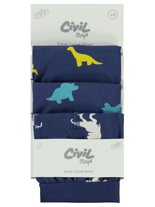 Dinazor 2-10 Yaş 3'lü Boxer Set - Standart4-5 Yaş