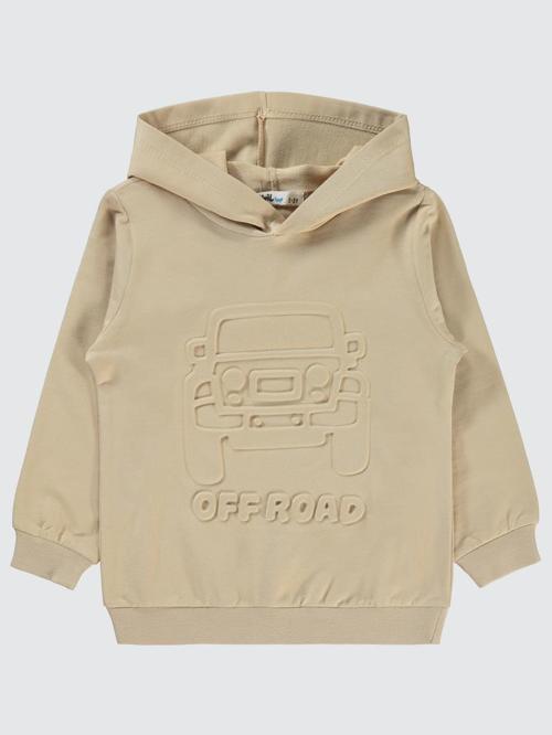 Off Road Gofre Baskılı 2-5 Yaş Sweatshirt - Bej2-3 Yaş