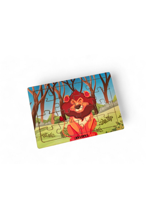 Aslan 16 Parça Eğitici Ve Öğretici Ahşap Çocuk Puzzle Montessori & Yapboz Bebek Çocuk Oyuncak