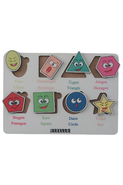 Geometrik Şekiller Bul Tak Eğitici Öğretici Puzzle Montessori & Yapboz Bebek Çocuk Oyuncak