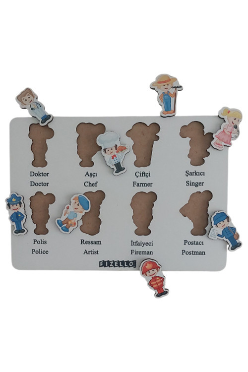 Meslekler Bul Tak Eğitici Öğretici Puzzle Montessori & Yapboz Bebek Çocuk Oyuncak