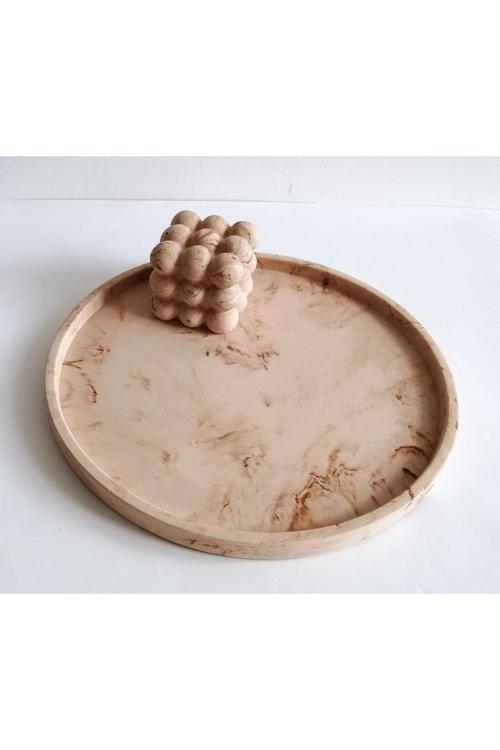 Marble Mermer Desenli Dekoratif Beton Büyük Boy Organizer Tepsi