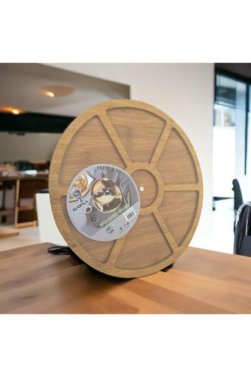 Bambu Döner Standlı Kuruyemiş Sunum Tabağı