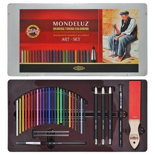 Mondeluz Aquarell Art Set Sulandırılabilir Resim Kalemi Seti 32 Parça Metal Kutu