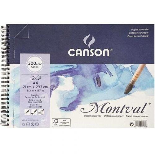Montval Spiralli Sulu Boya Defteri Blok 300 gr. A4 12 yaprak