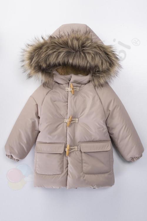 YENİ Varaklı Peluş Kürklü Fermuarlı Kapitone Kapüşonlu Kar Şişme Kışlık Erkek Bebek Mont Çocuk Kaban