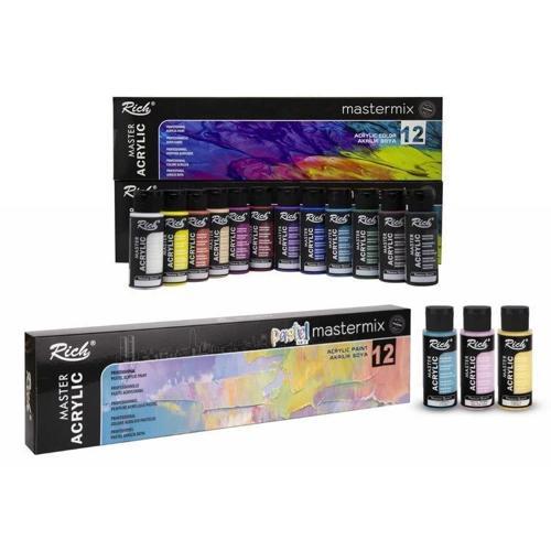 Supertrendtermix Akrilik Boya Seti 24 Renk x 60 cc. 12 Canlı + 12 Pastel Renk