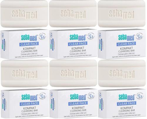Clear Face Kompakt Yüz Temizleme  Barı Sabun Sivilceye Yatkın Cilt 100GR (6 Lı Set)