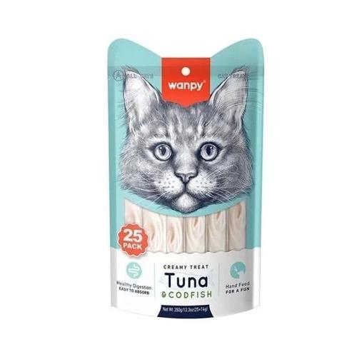 Wanpy Ton ve Morina Balıklı Sıvı Kedi Ödülü 14 Gr 25 Adet