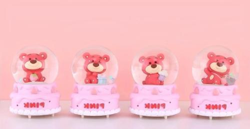 Ayıcıklı Işıklı Kar Küresi 7 Cm Alk3102