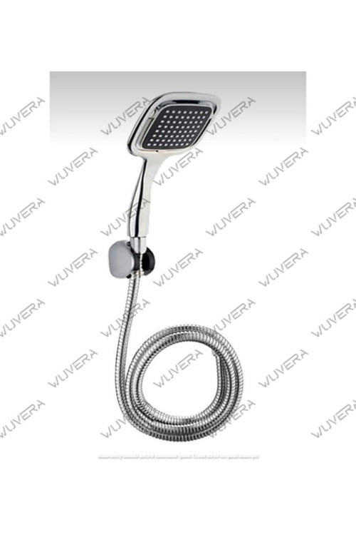Siyah Kare Banyo Duş Seti Hortum Mafsal Ve Başlık Set