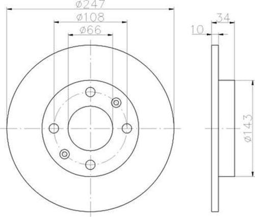 Peugeot 106 1991-2005 306 1993-2001 206 1998-2000 Citroen Saxo 1996-2004 C15 1984-2000 ZX 1991-1997 Ön Fren Diski 247mm