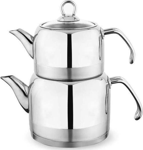 Ada Metal Çaydanlık Takımı Orta Boy 4 Parça Inox 1S002-15001-INX02