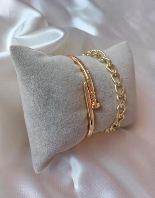 Kadın Altın Kaplama Kararmaz Kombin Bileklik