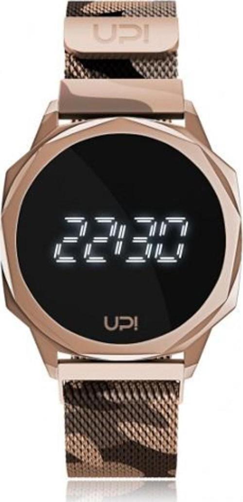 Unisex Pembe Altın Icon Camouflage Loop Band Saat