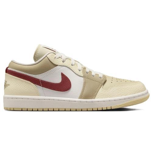 Air Jordan 1 Low  Leather Unisex Sneaker Hakiki Deri Günlük Spor Ayakkabı Krem