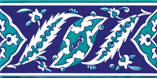 10x20 Cm Ks 9 Iznik Rumi Desenli Seramik Çini Bordür