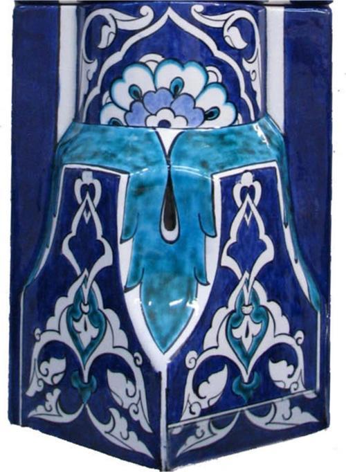 14x20 El Dekoru Mavi Beyaz Sütunce Başlık