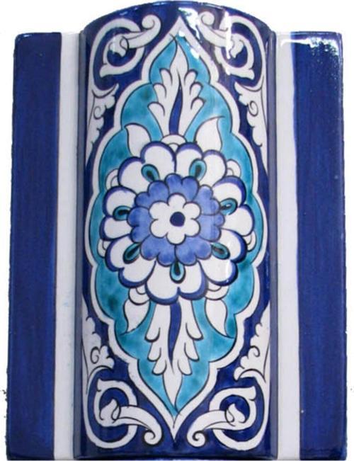 14x20 El Dekoru Mavi Beyaz Sütunce Bordür