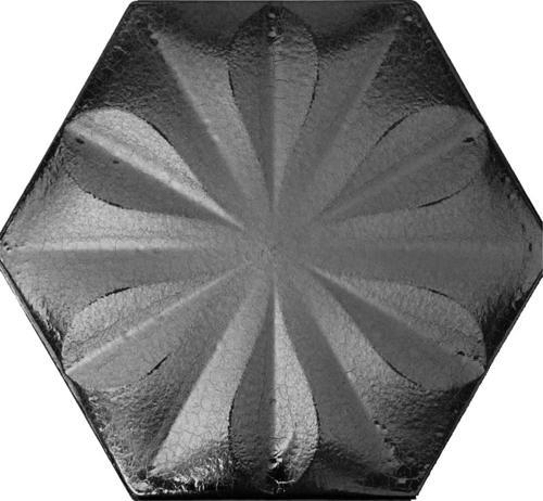15x17 Cm Çiçekli Mat Metalik Altıgen Seramik
