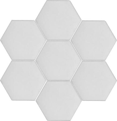 15x17 Cm Düz Beyaz Altıgen Seramik