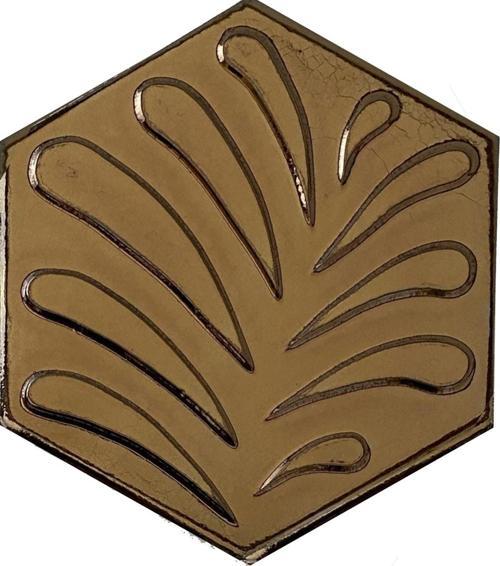 15x17 Cm Yaprak Bronzaltıgen Seramik