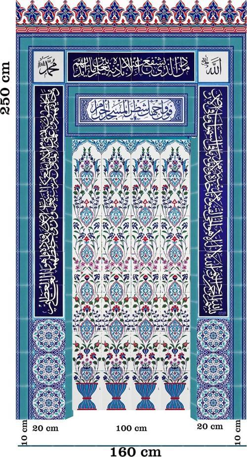 160x250 Ks-60 Çini Mescit Cami Mihrapları