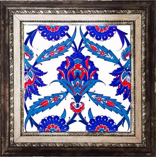 20x20 Cm Ac 30 Iznik Desenli Kütahya Çini Pano Seramik