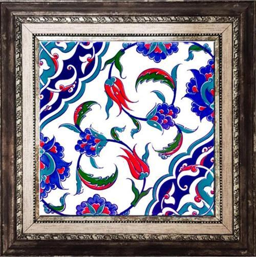 20x20 Cm Ac 44 Osmanlı Iznik Desen Kütahya Çini Pano