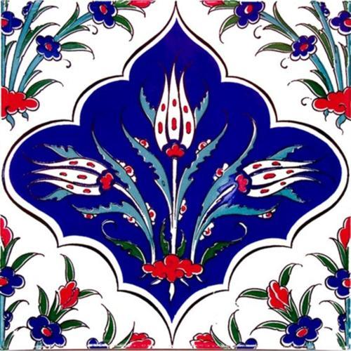 20x20 Cm Ac 45 Kütahya Çinisi Iznik Desenli Çini Karo