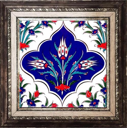 20x20 Cm Ac 45 Kütahya Çinisi Iznik Desenli Çini Pano