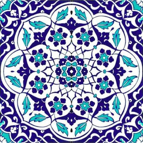20x20 Cm Ac 92 Kütahya Cami Çinisi Osmanlı Desenli Seramik Çini Karo