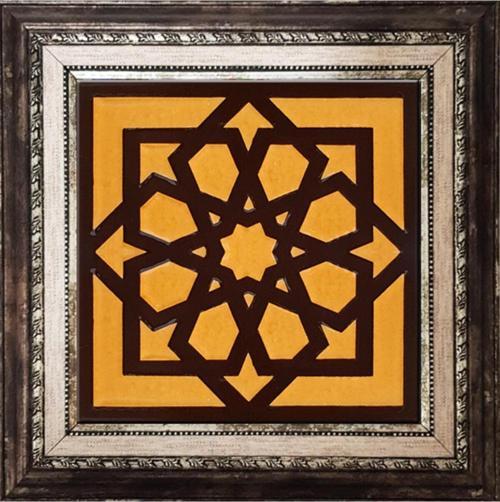 20x20 Cm Sp 101 Kahve Türk Yıldızı Kütahya Iznik Çini Pano