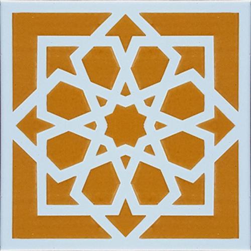 20x20 Cm Sp 101 Sarı Türk Yıldızı Kütahya Iznik Çini Karo