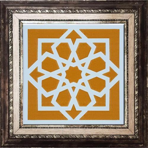20x20 Cm Sp 101 Sarı Türk Yıldızı Kütahya Iznik Çini Pano