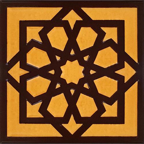 20x20 Cm Sp 101-kahve Kabartmalı Türk Yıldızı Kütahya Iznik Çini Deseni Modelleri