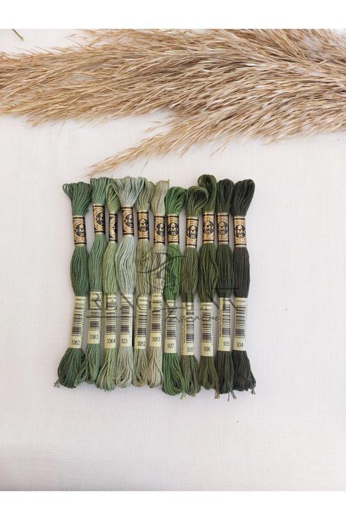 Muline Haki Soft Yeşil İplik Seti 11 Renk