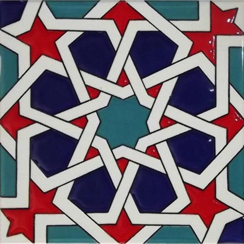 20x20 Cm Sp 88 Kütahya Cami Çinisi Maroc Desenli Seramik Çini Karo