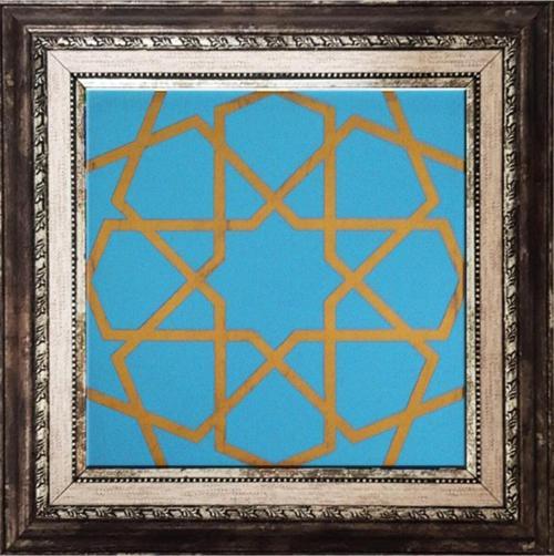 20x20 Cm Sp 89 Turkuaz Metalik Kütahya Çini Pano