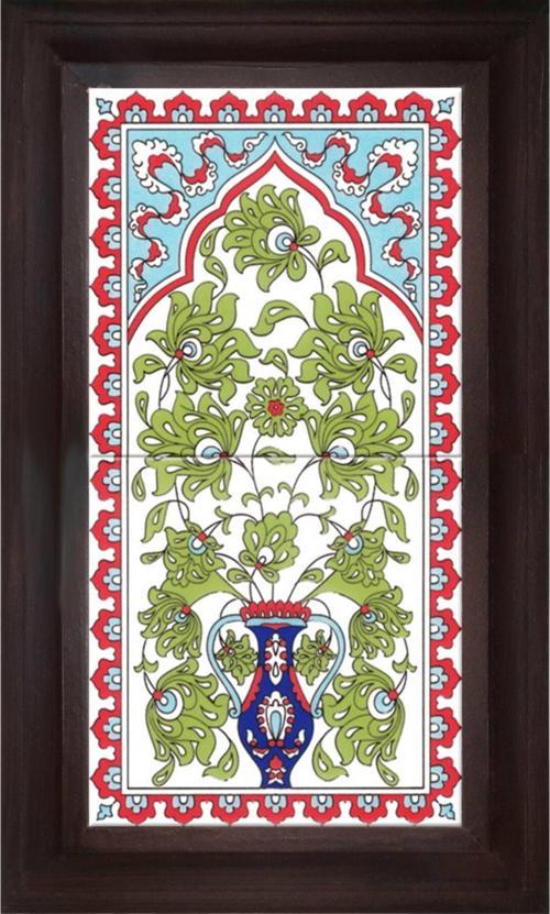 20x40 Cm Ed 161 Saksılı Eldekoru Çini Pano