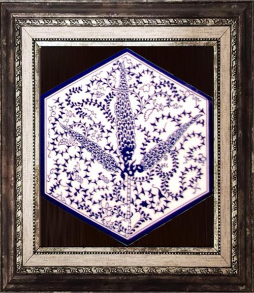 21x23 Cm Al 07 Altıgen Çini Desenli Iznik Pano