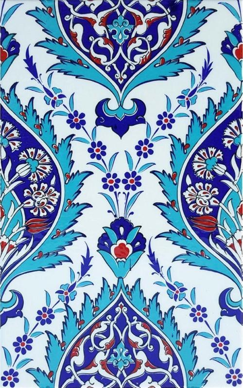 25x40 Cm Sp 417 Mavi Göbekli Kütahya Iznik Çini Karo