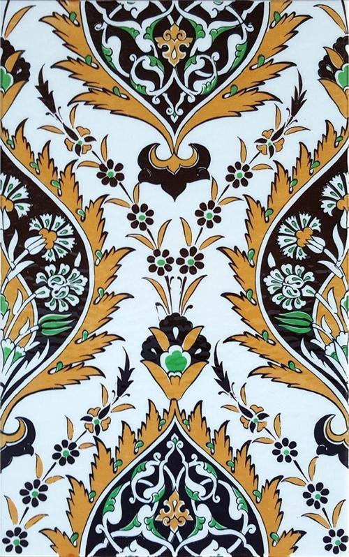 25x40 Cm Sp 417 Sarı Göbekli Kütahya Iznik Çini Karo